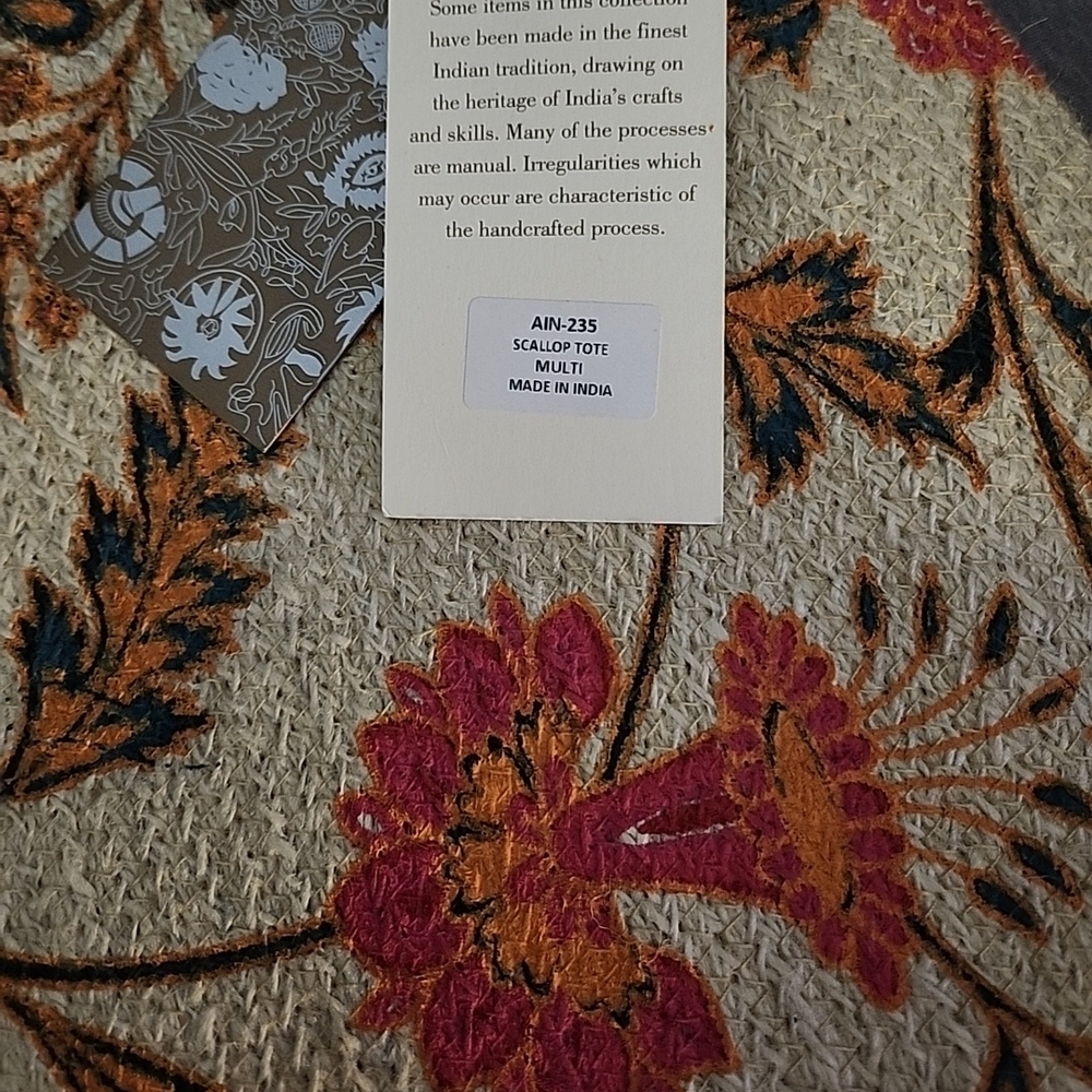 Antik Kraft Cream and Pink Floral Tote Bag - Picture 2 of 11
